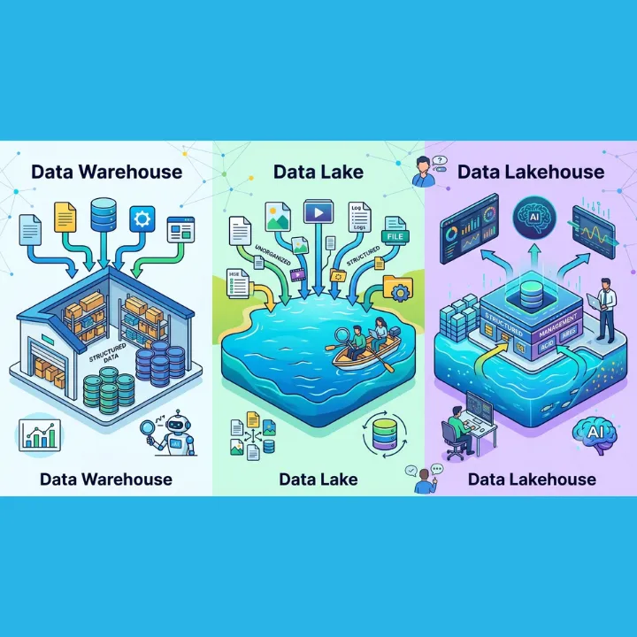 Data Warehouse vs Data Lake vs Lakehouse